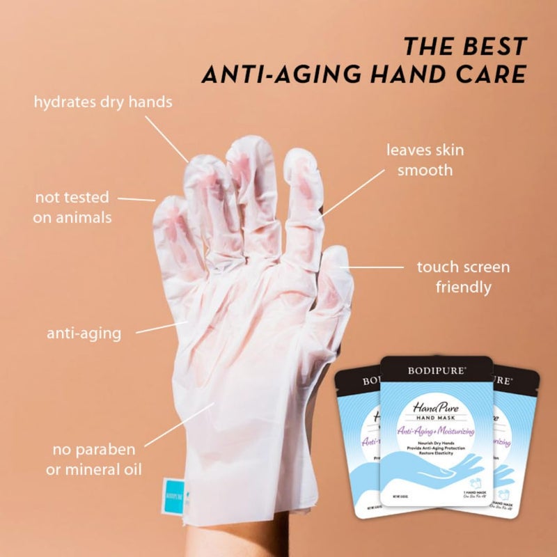 Bodipure HandPure Moisturizing Hand Gloves Manicure Kit Soft Hand Mask & Manicure Gloves - Moisturizing Hand and Nail Treatment And Strengthener (50 Packs) - Image 3